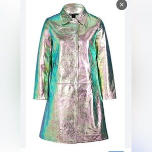 ISO Marc by Marc Jacobs Metallic Iridescent Leather Jacket Coat in XS